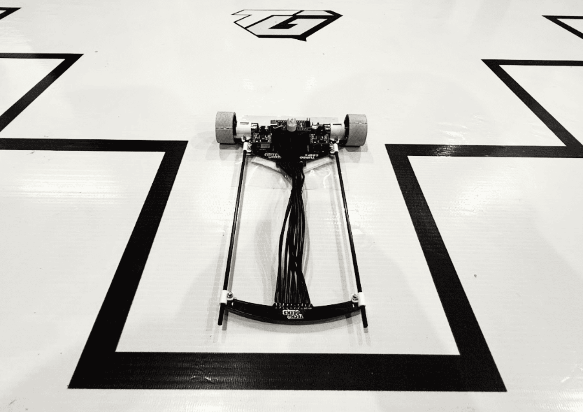 SPIRIT LINE FOLLOWING ROBOT ON TABLE WITH LAPTOP