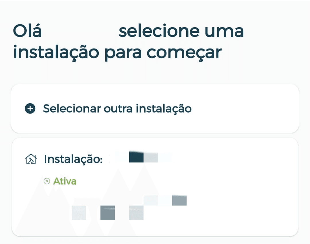 selecionar instalação no app cemig atende