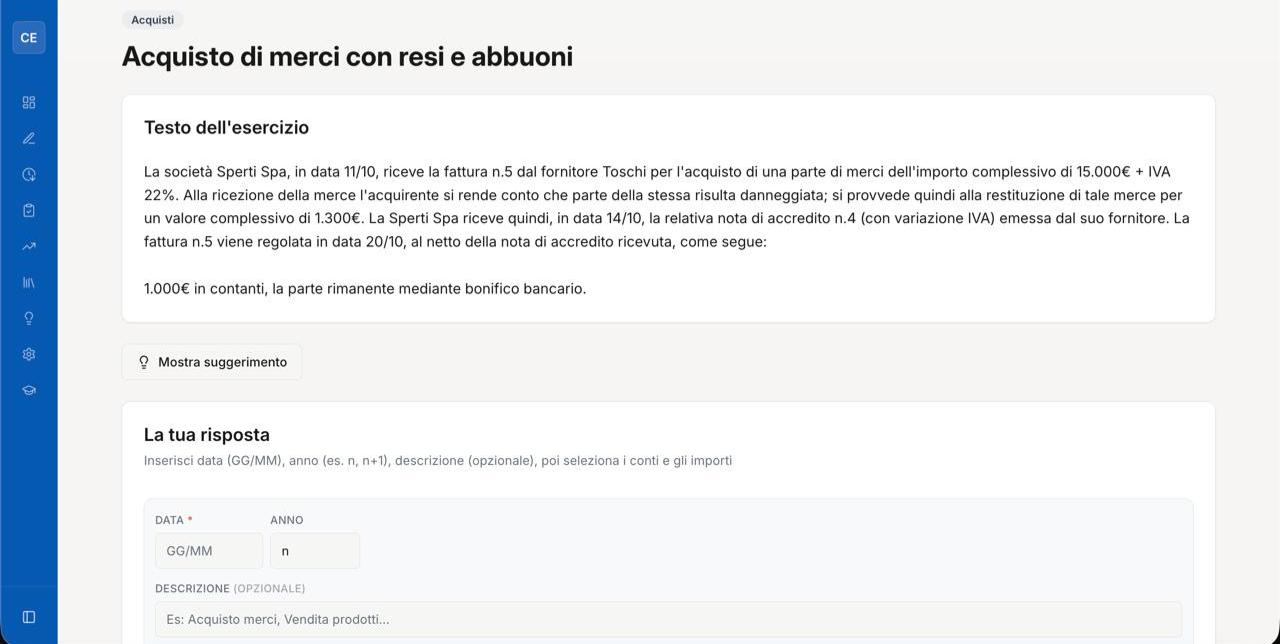 Esecuzione di un esercizio