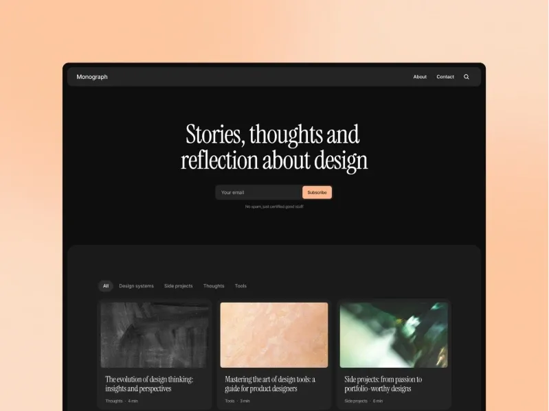 monograph framer blog template