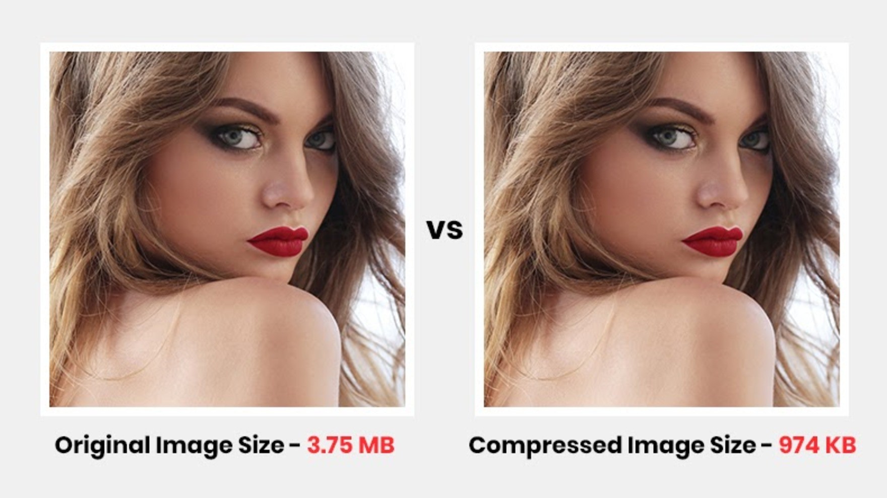 Before and after compressing image