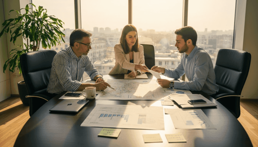 Il team si è riunito per confrontarsi sui potenziali rischi che possono influire sull’azienda.