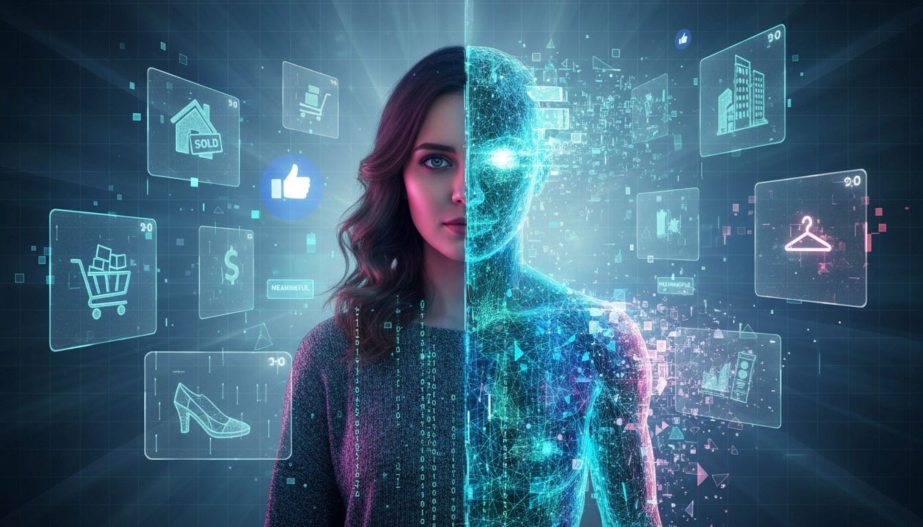 Digital twin karakter gemaakt met AI voor commerciële campagne - synthetisch model