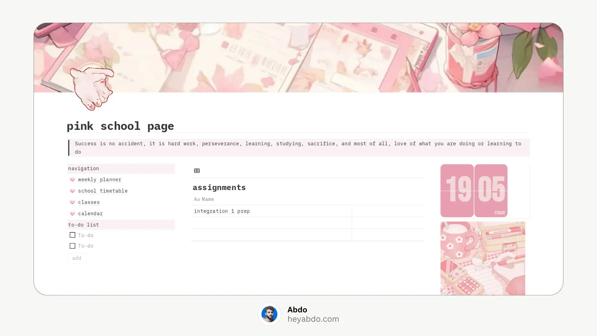 Aesthetic Notion Pink School Page 