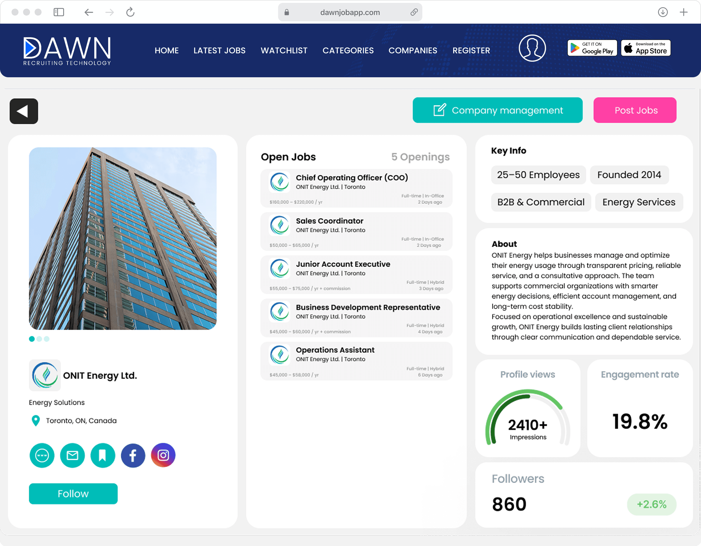 Company & Job Profiles