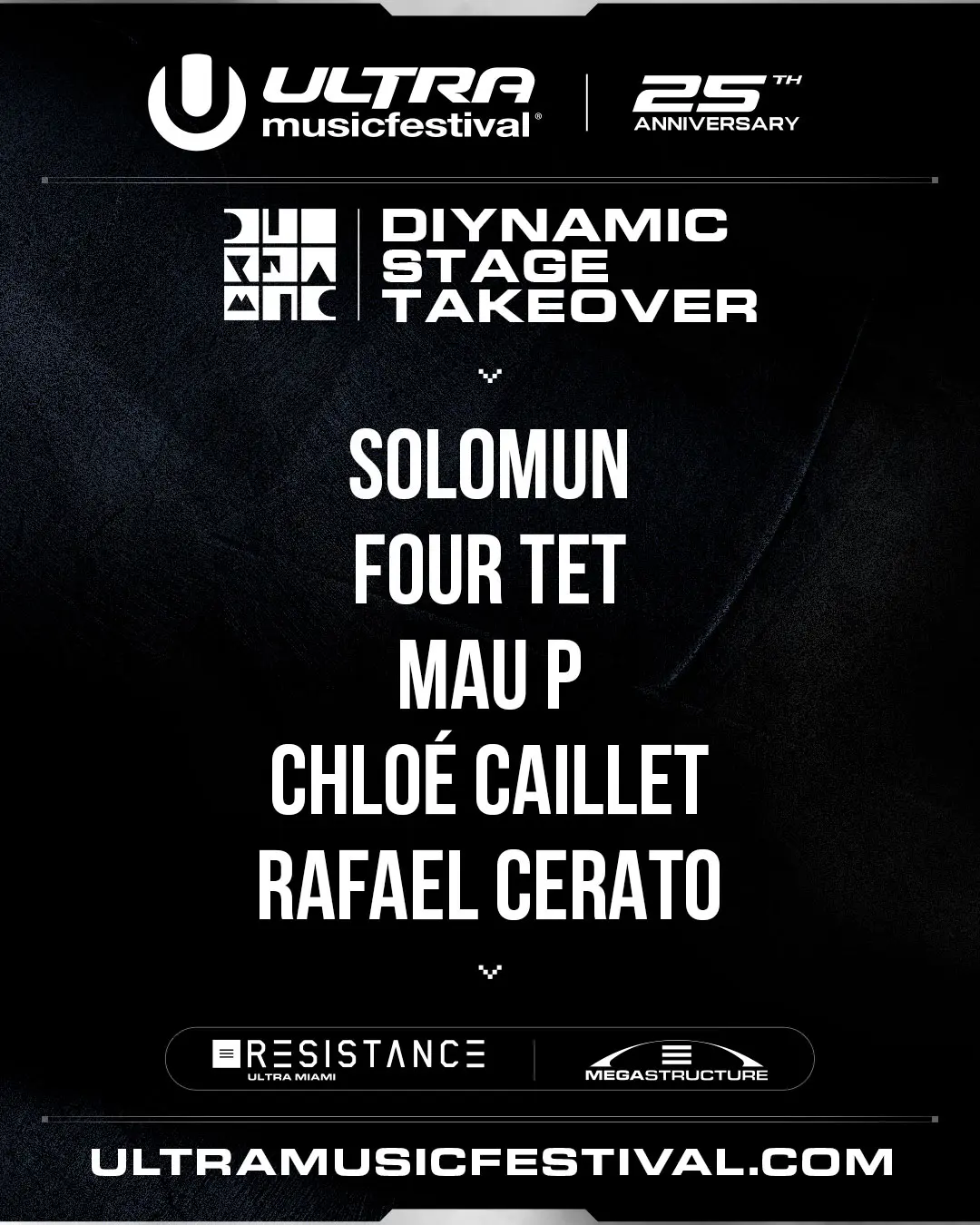 Ultra 2025 RESISTANCE Diynamic Takeover Lineup poster