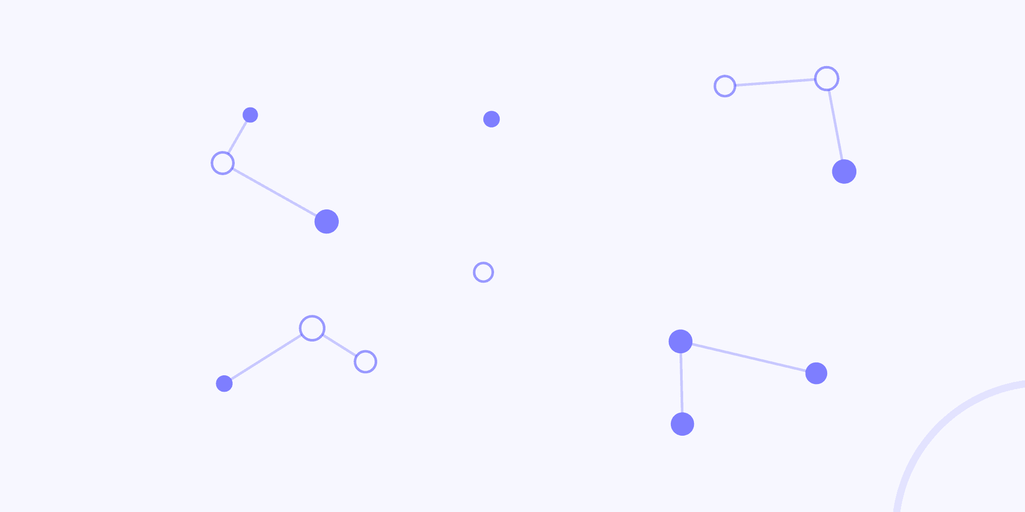 Disconnected clusters of nodes, illustrating a fragmented manual process
