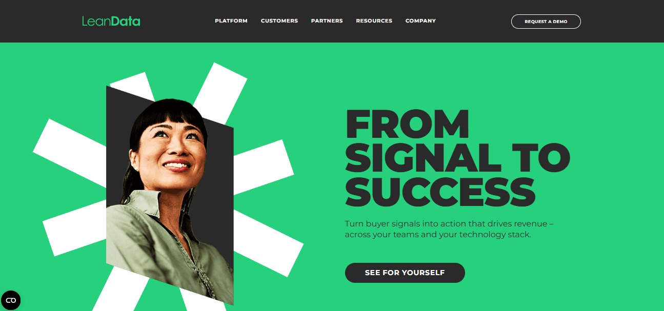 Screenshot of LeanData Homepage