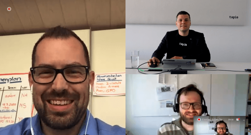 3 people in a video call