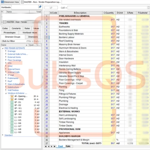 costx screenshot of trade summary estimate by subsqs