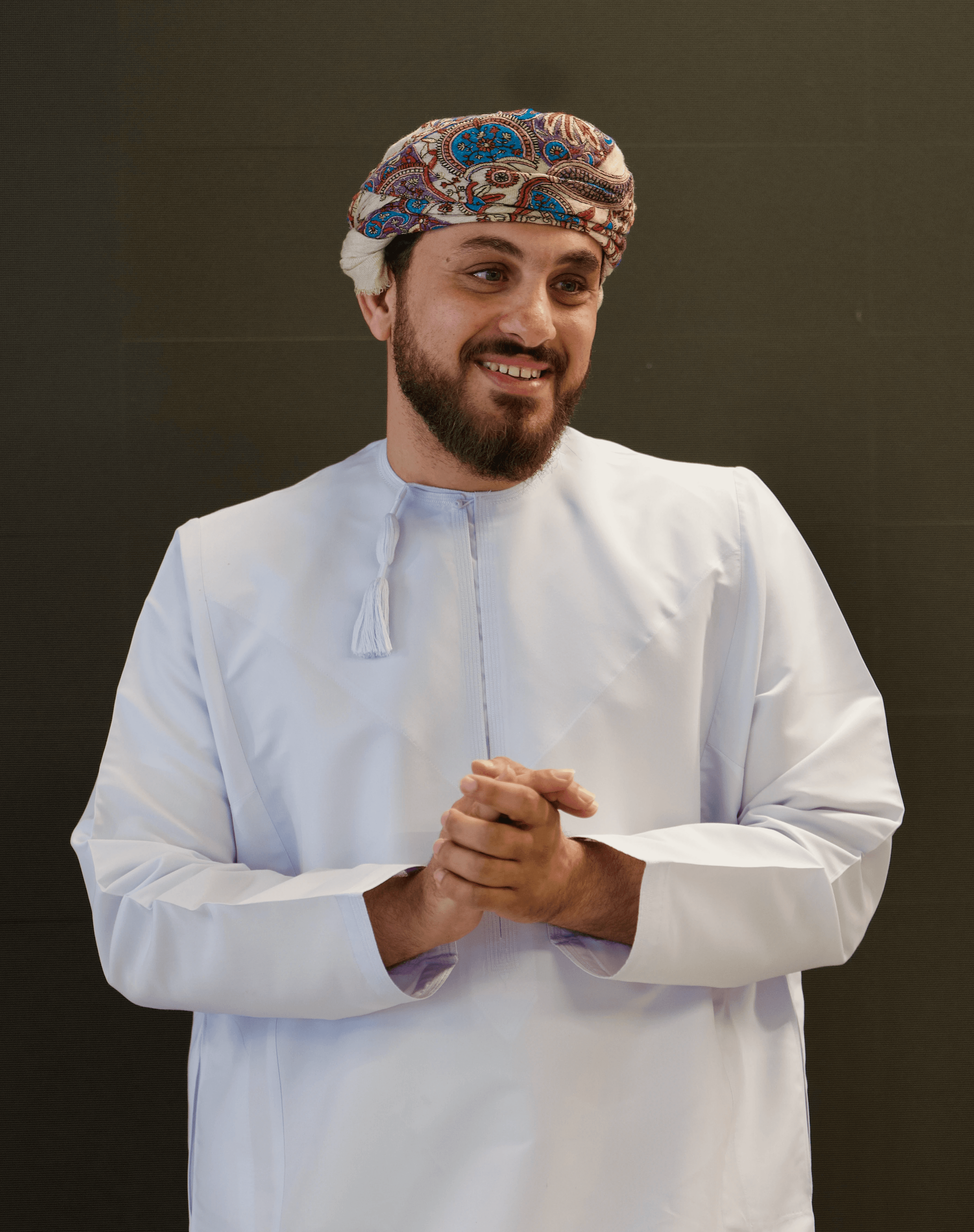 Portrait of portfolio creator – back view