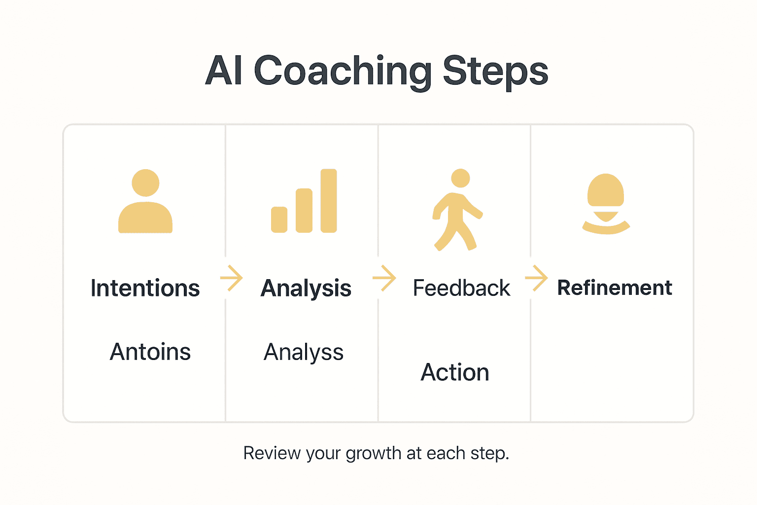 Infographic on step-by-step AI coaching process