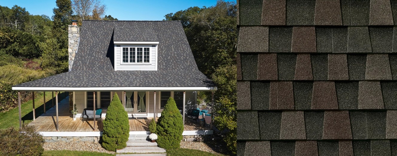 GAF Timberline HDZ Midnight Mesa manufacturer roof illustration and shingle detail