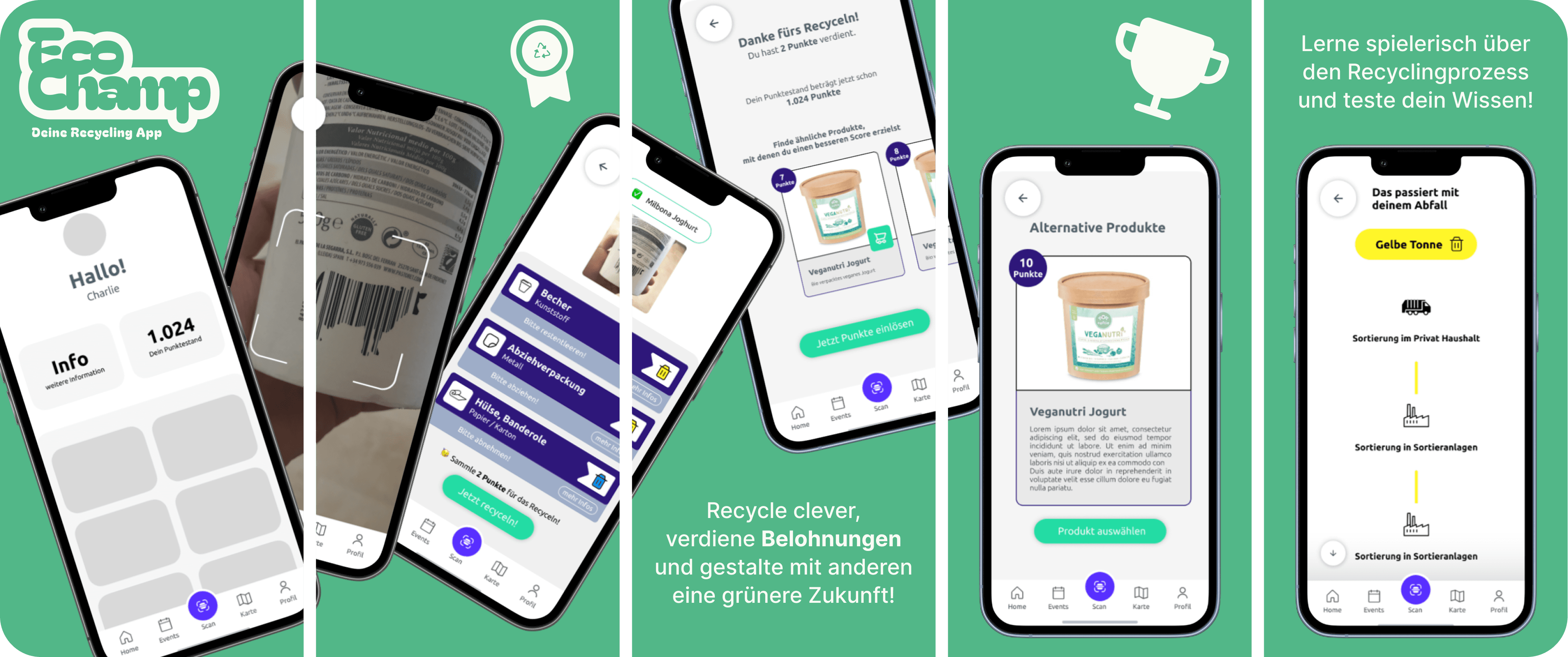 EcoChamp Recycling App Graphics in App Store