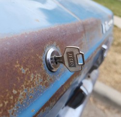 Classic car door lock replaced with new key provided