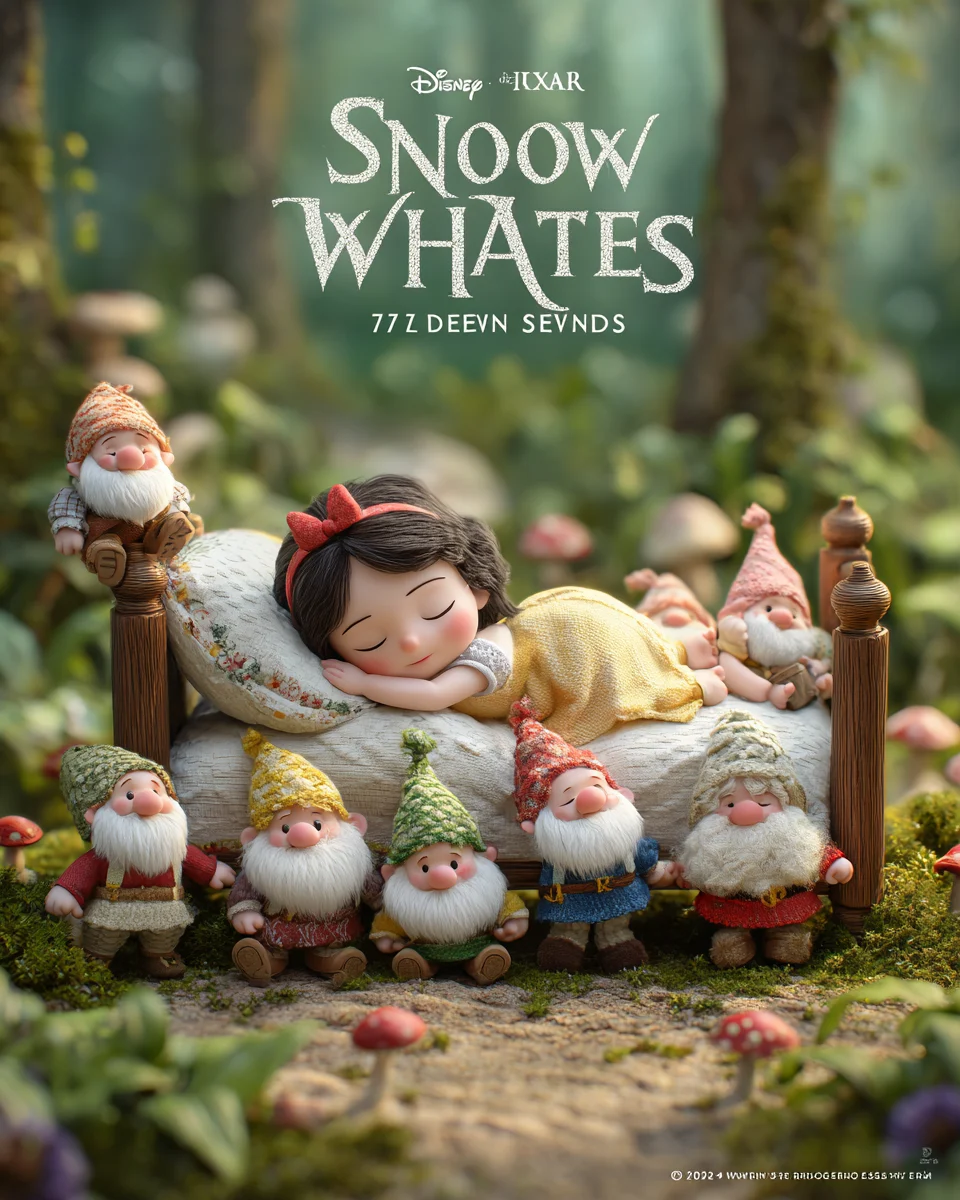 scene4 ai product photography-scene template-snow white 3d characters