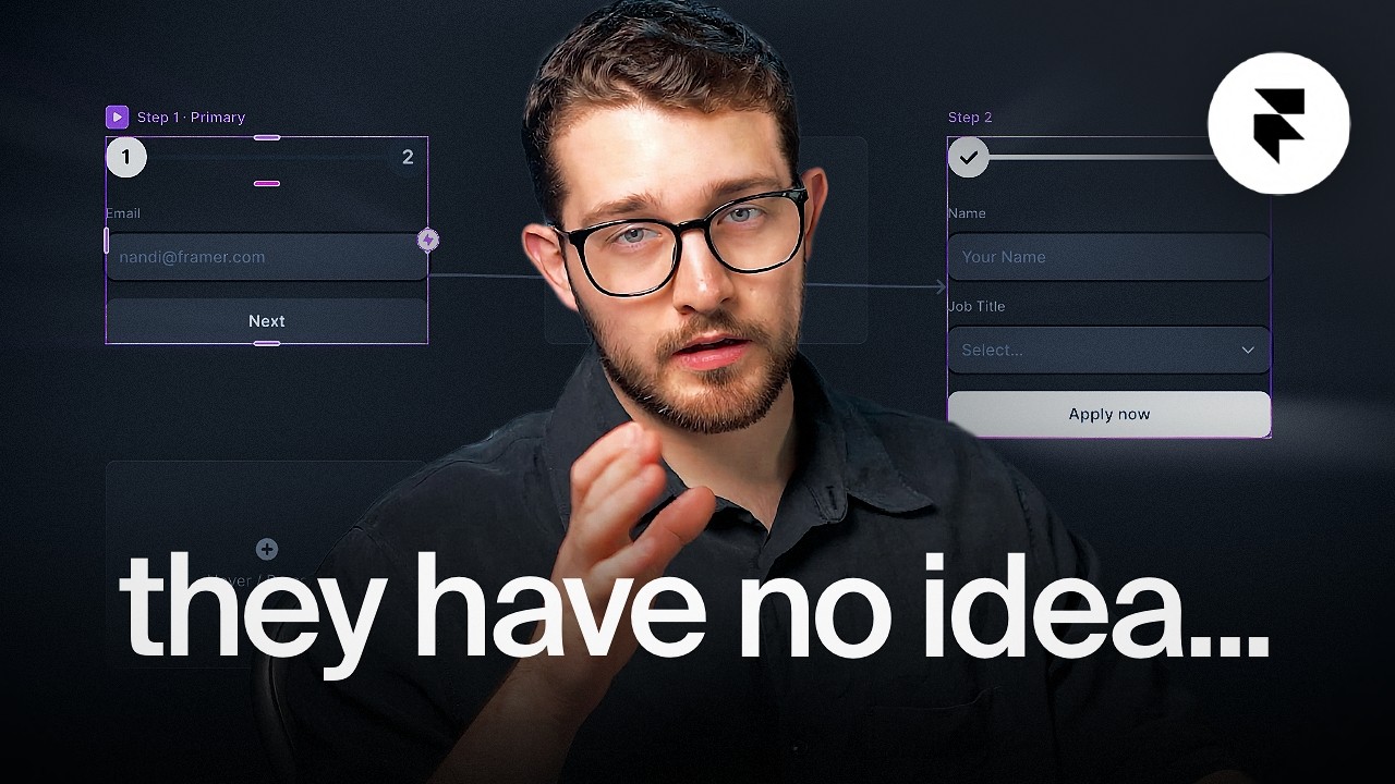 Framer multi-step form tutorial video thumbnail with examples