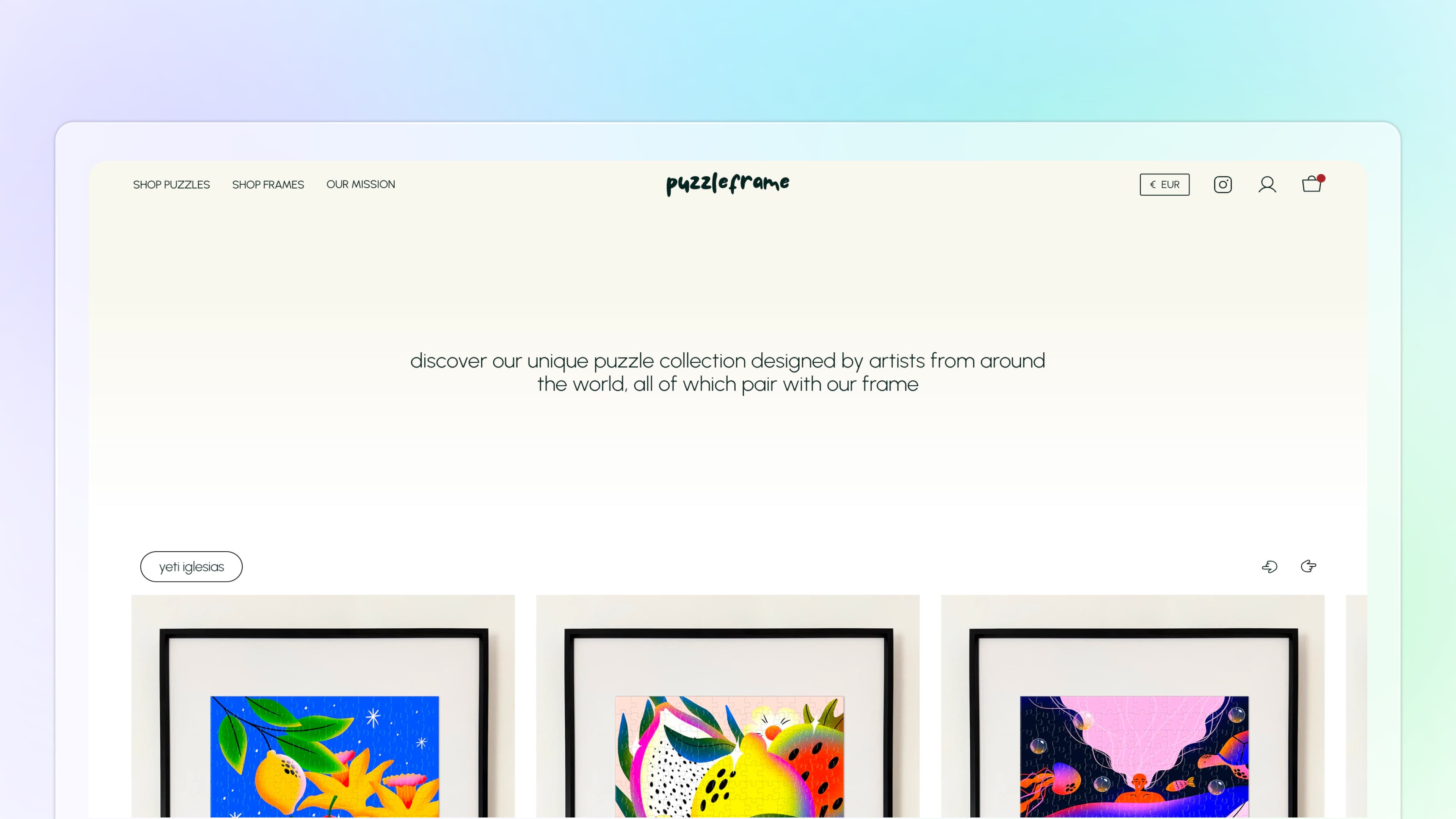 puzzleframe collecitons page