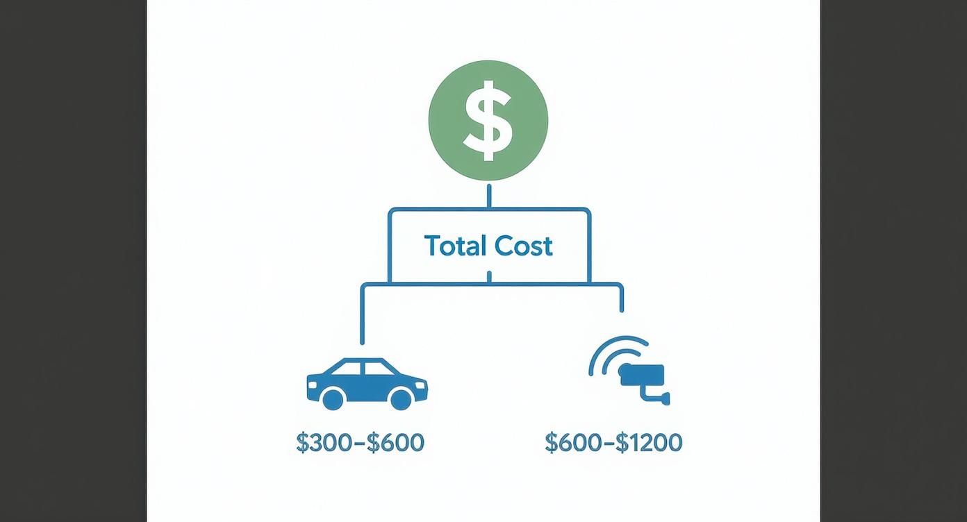 Infographic about cost to replace windshield without insurance