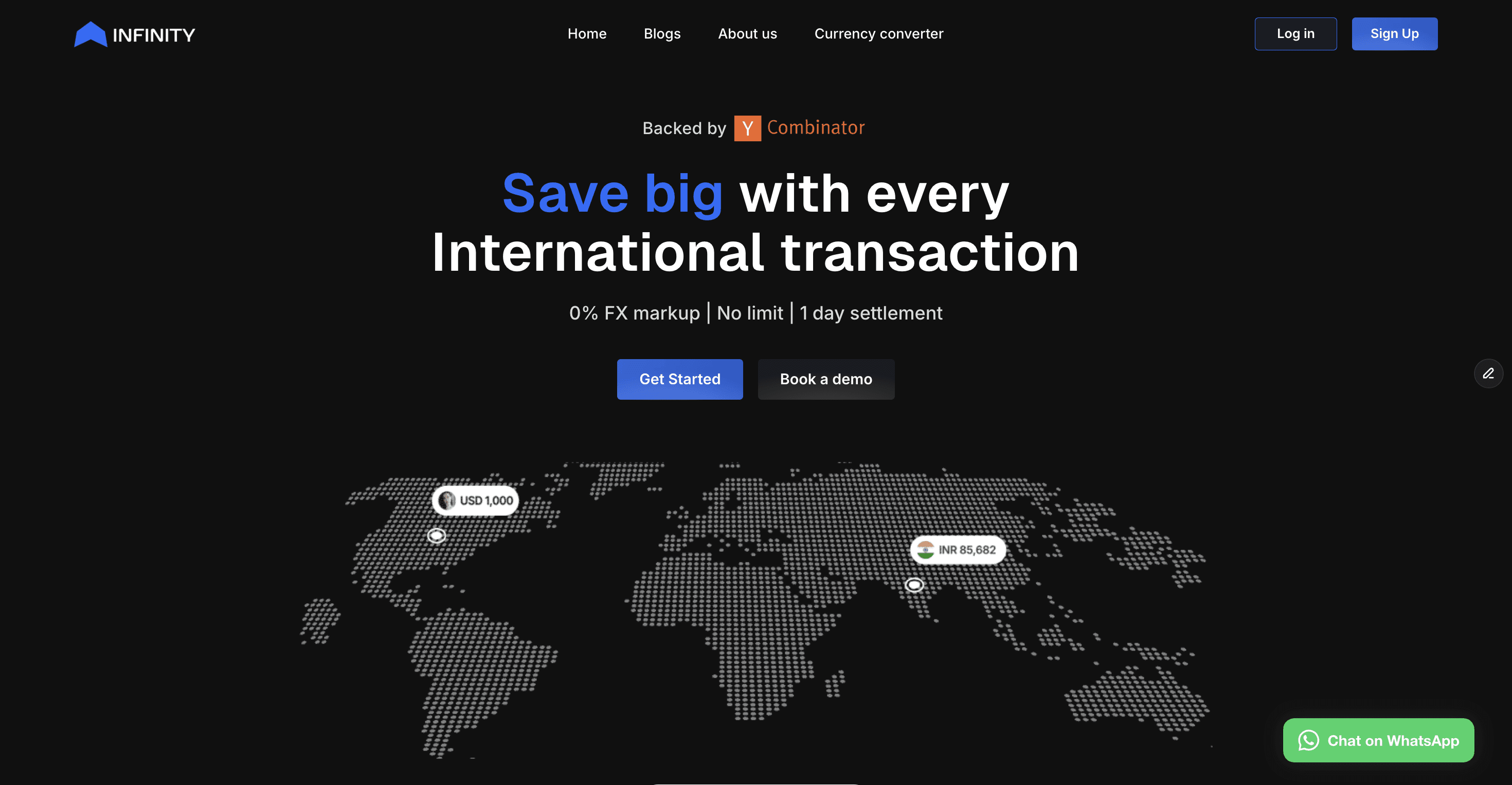 Infinity payment provider for exporters