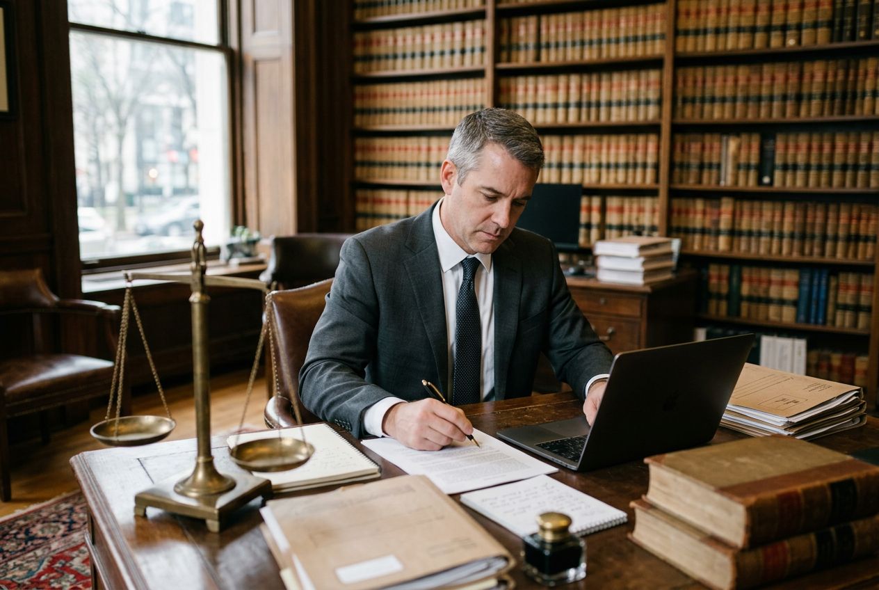 Avocat dans son cabinet, retranscription pour les professions juridiques