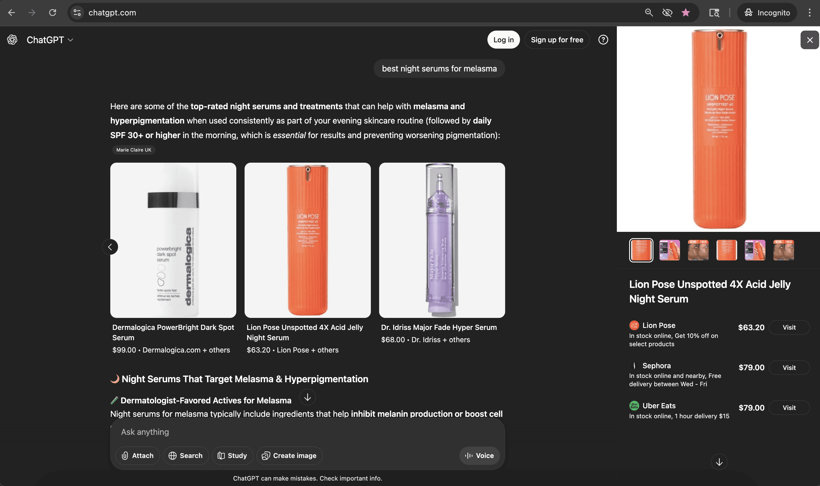 E-commerce brand Lion Pose surfaced as a top result in AI search through GEO optimization