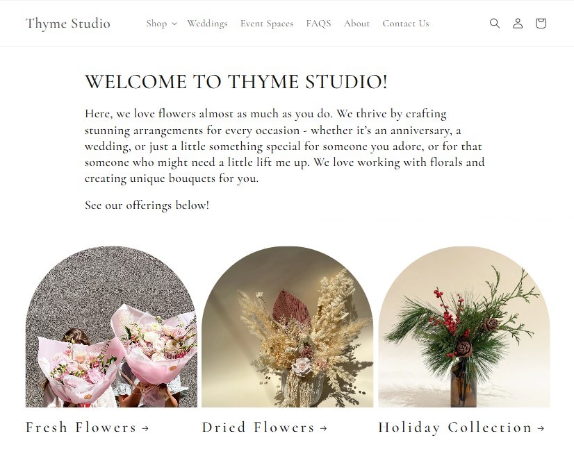 Thyme Studio website