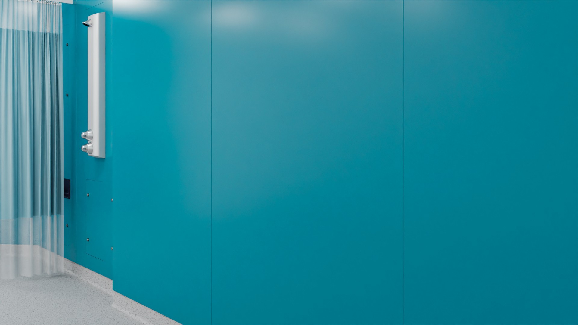 Hygienic PVC wall cladding designed for mental health settings, with the shower IPS