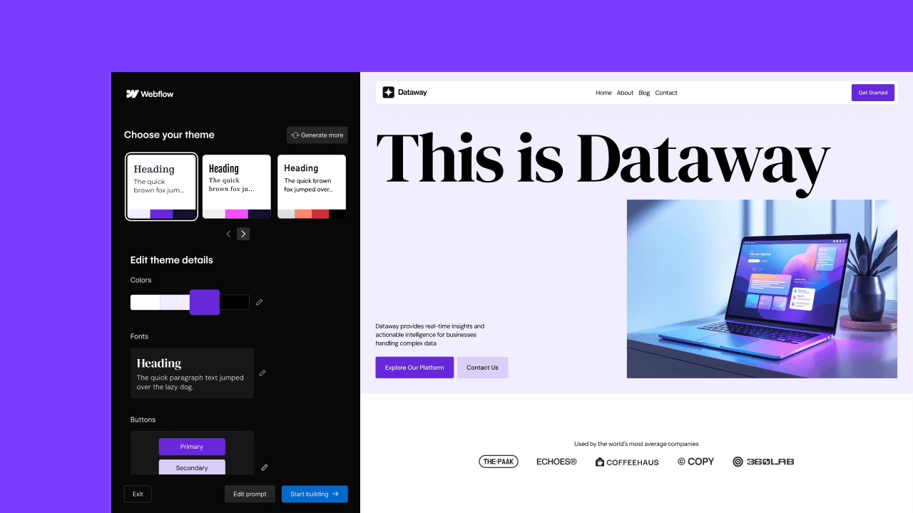 Website development example