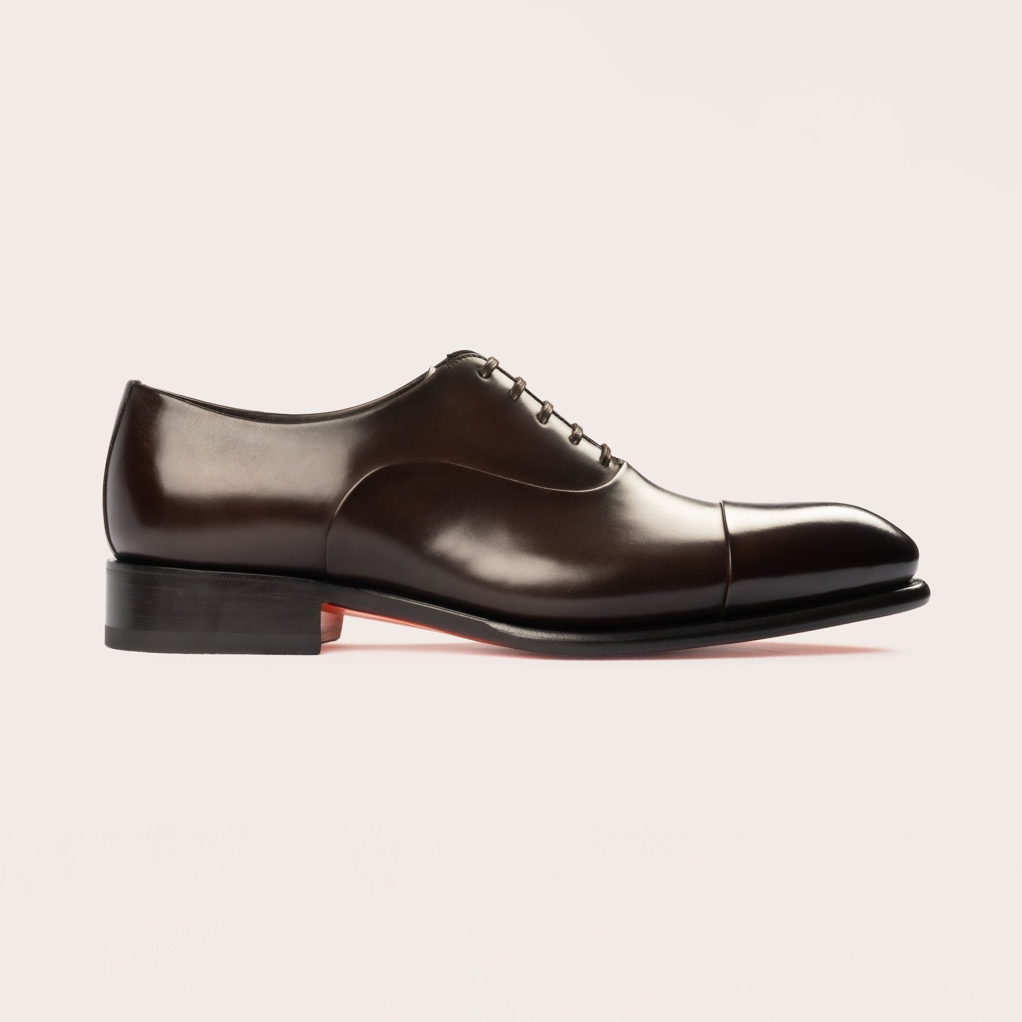 Men's polished brown leather Oxford shoe - Mandelli UK