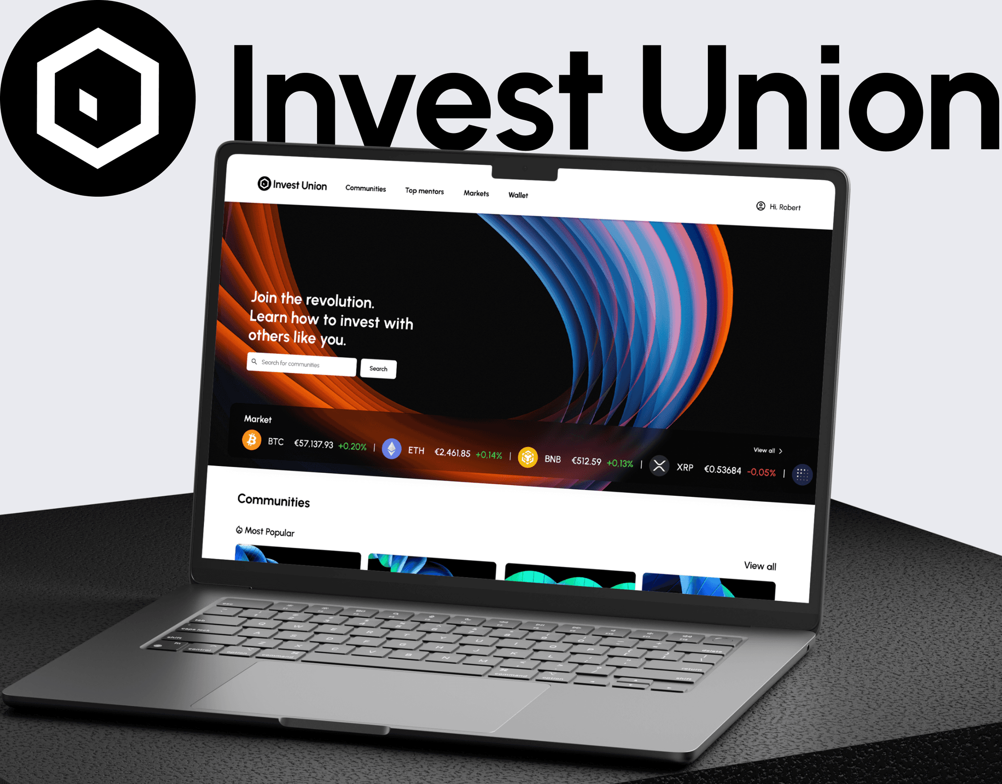 Invest Union Laptop Screen with Logo