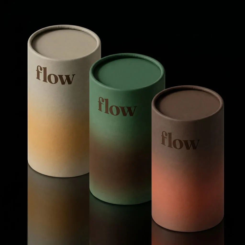 Flow branding design: three artful packages. Created by a branding expert.