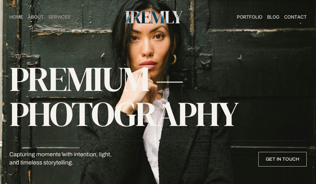 Iremly is a premium Framer portfolio website template built for photographers and creatives.