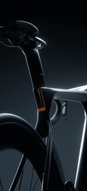 Ein Ausschnitt eines Profi-Fahrrads