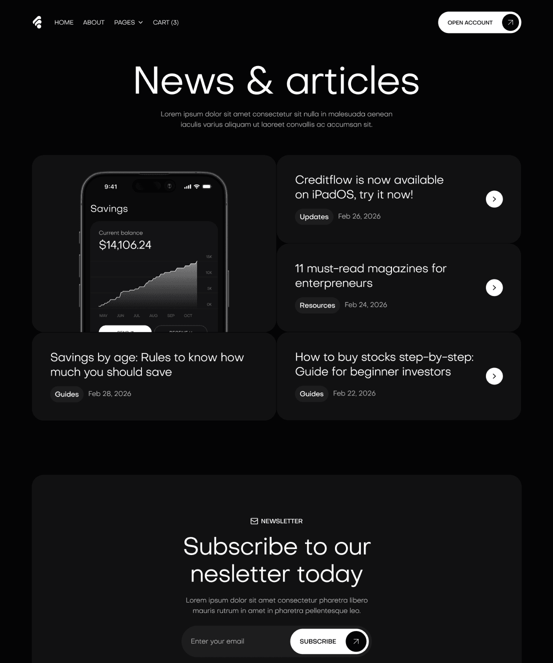 Techbeta - Blog V3 Page - Website Template