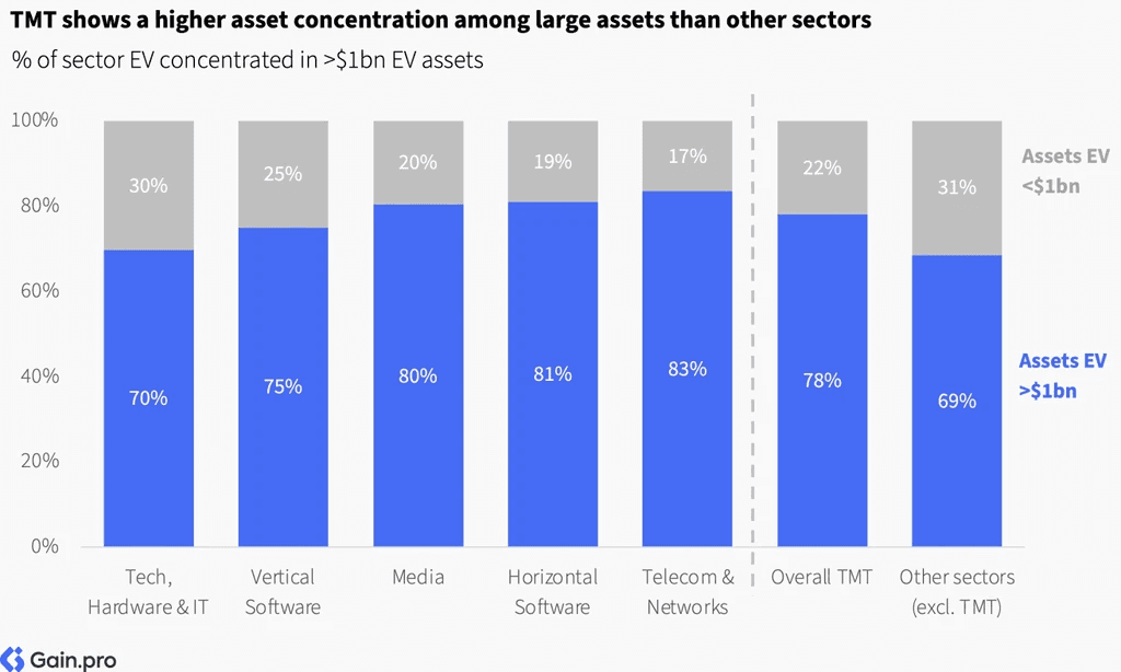 Two pie charts compare US investor dominance. Left chart: 85% US, 8% Europe, 4% Canada by EV managed. Right chart: 79% US, 11% Europe, 6% Canada by count.