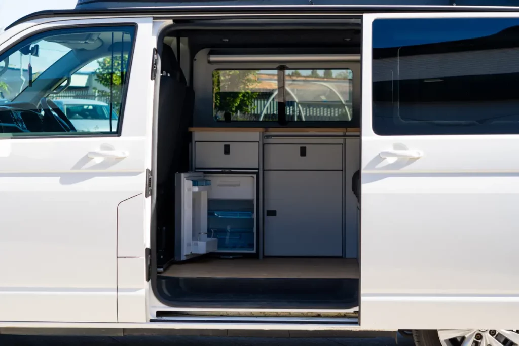 VW transporter layout options with a pop top roof
