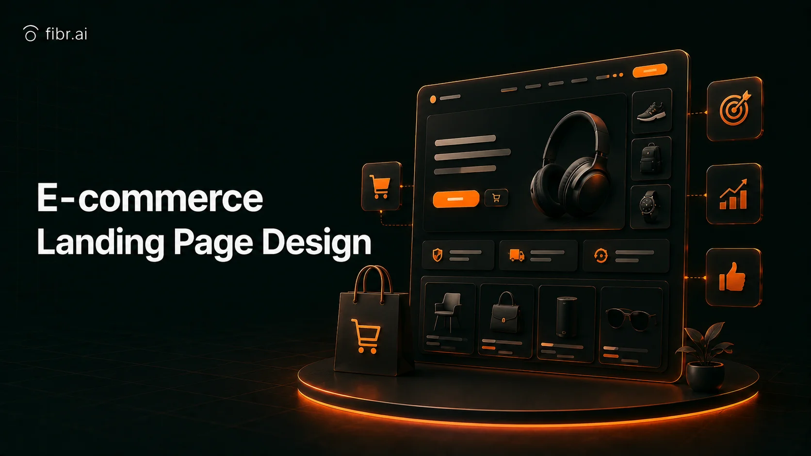 Illustration of a high-converting e-commerce landing page with clear product visuals, CTA buttons, trust signals, and personalized shopping experience.