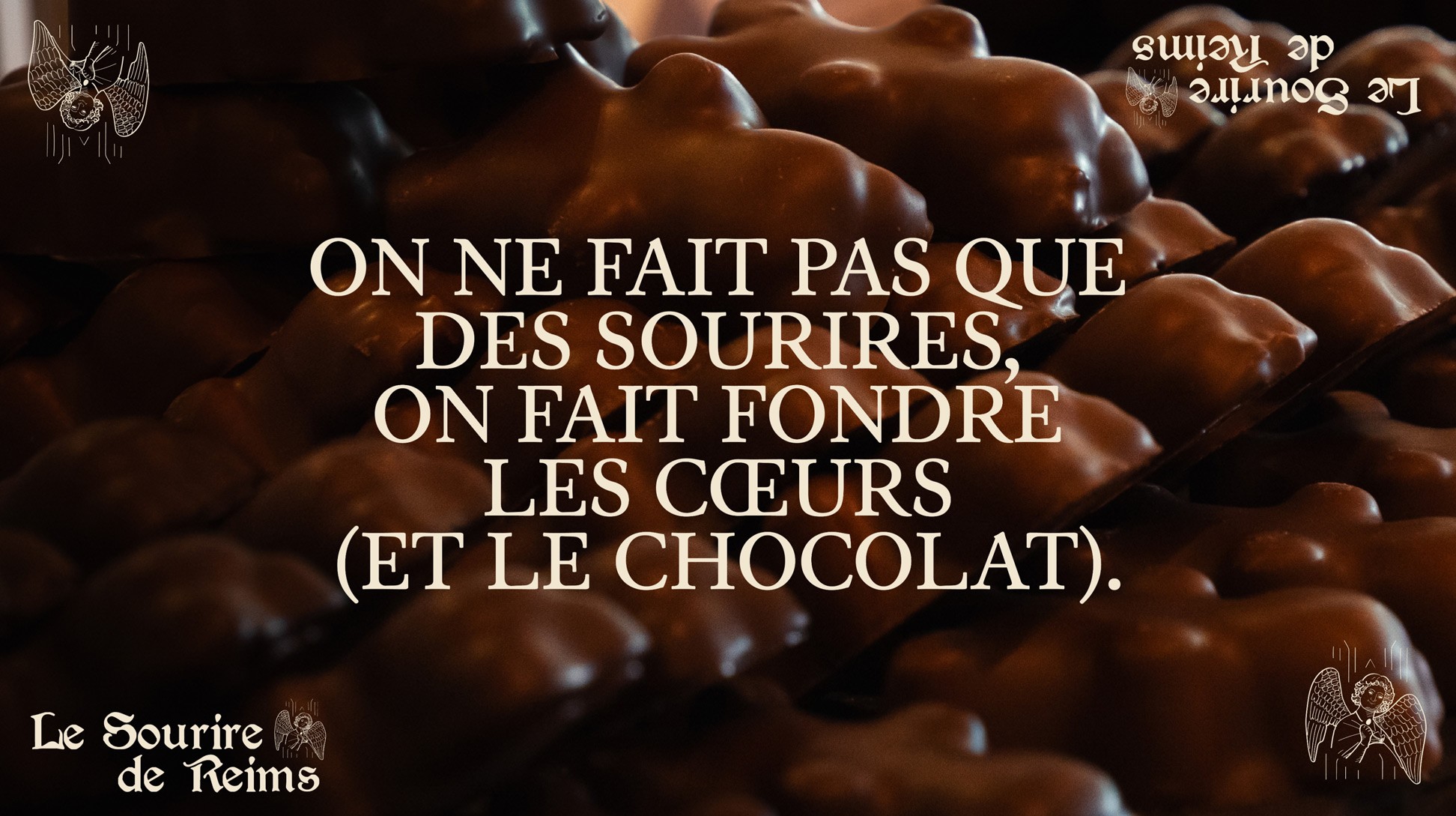 On ne fait pas que des sourires, on fait fondre les coeurs (et le chocolat). + photo ours en guimauve.