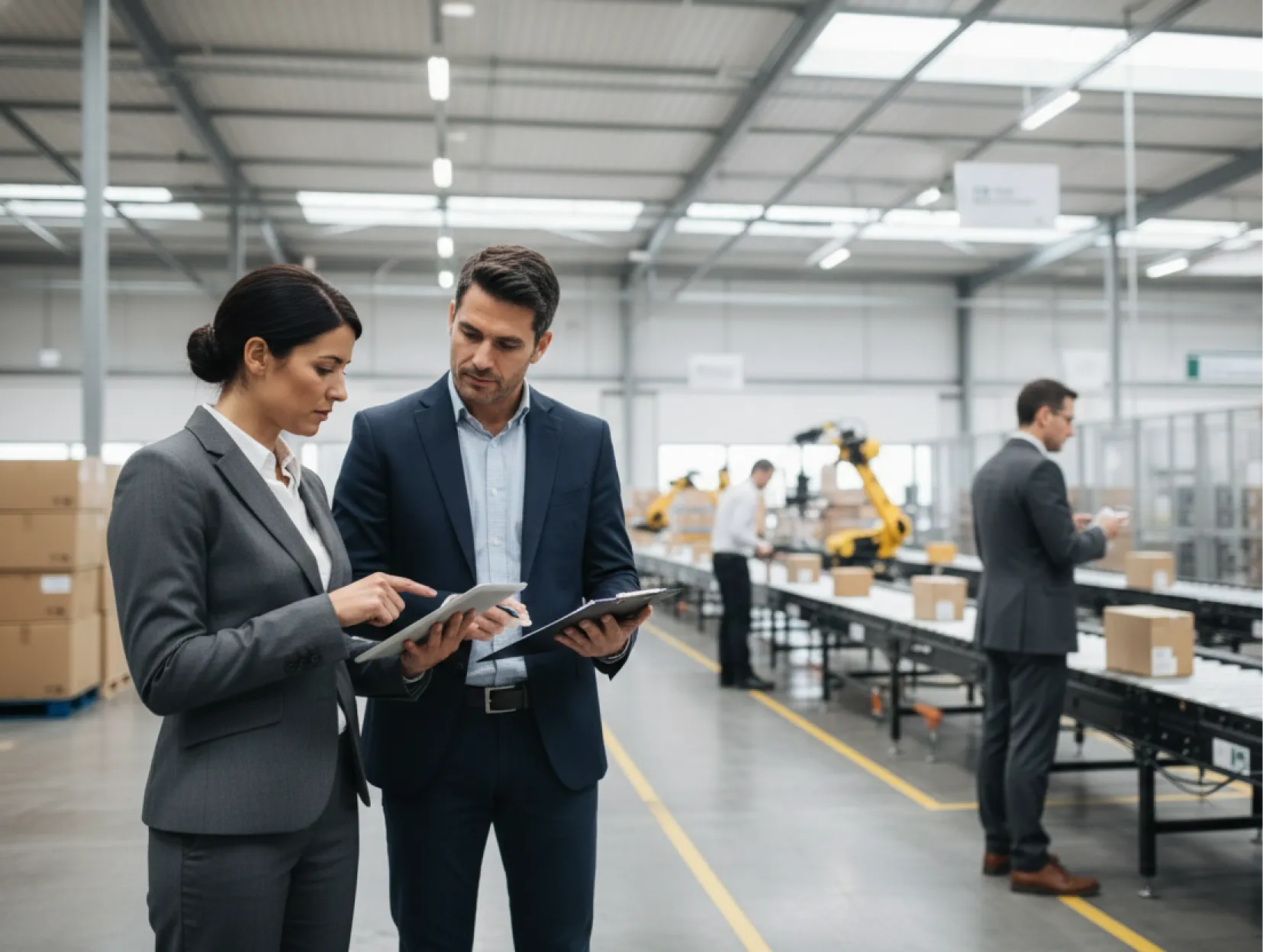 Team members doing market research on site