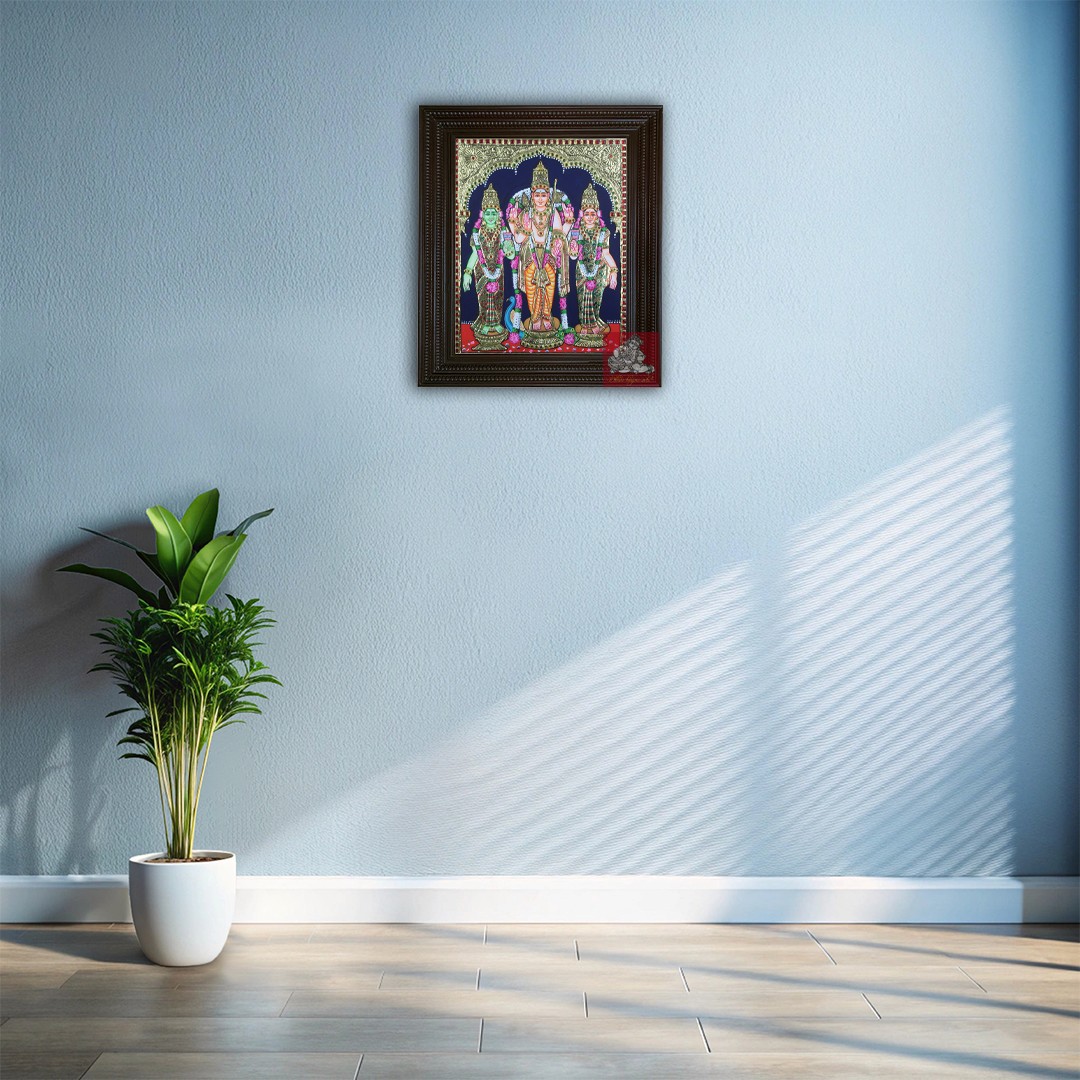 Murugan Valli Deivanai Tanjore Painting