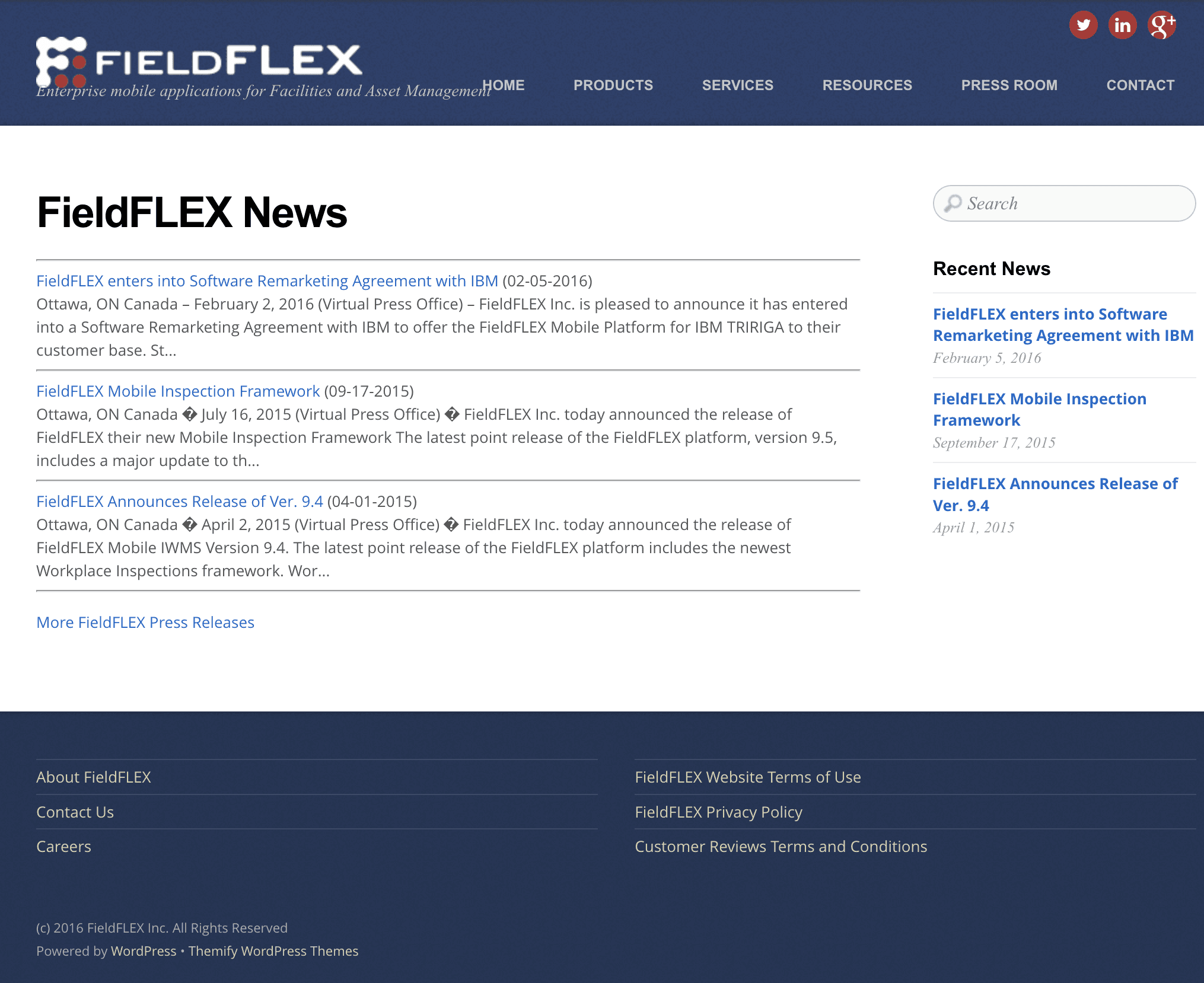 Fieldflex old website