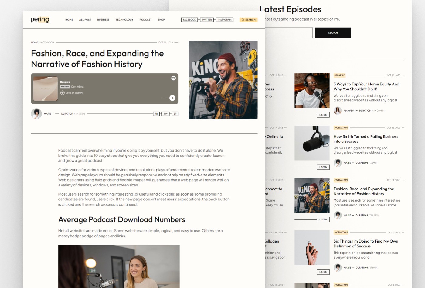 Pering - Framer Template for News Magazine & Podcast Website