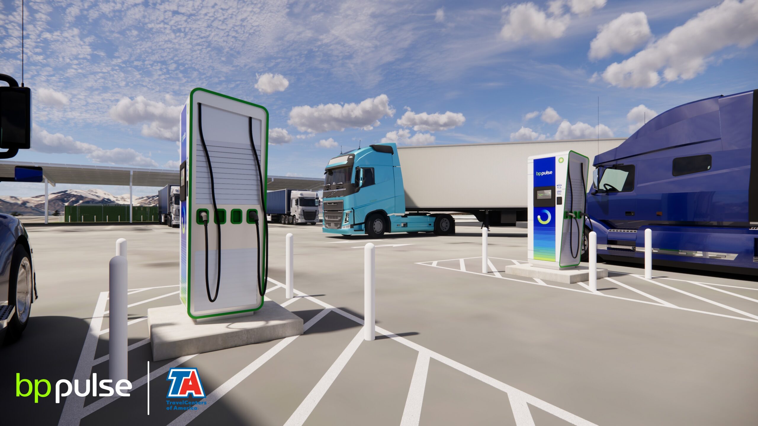 Electric truck charging at a station, representing the growing adoption of alternative fuel vehicles in EU haulage.