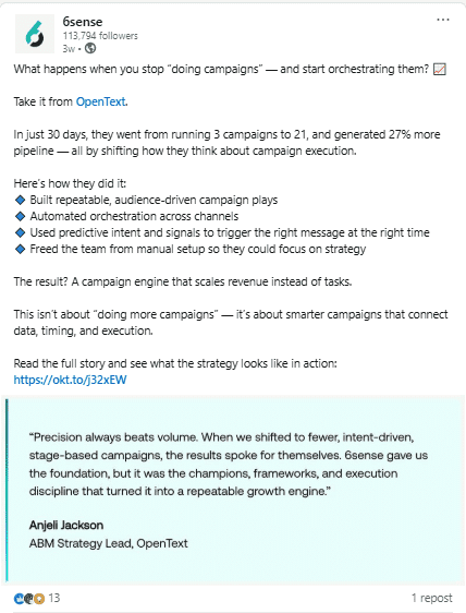 Marketing Spotlight: 6sense Marketing Strategy Social Media Strategy