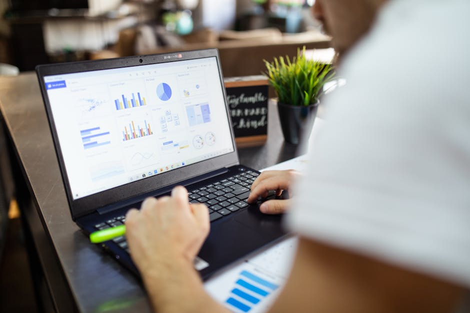 A detailed 3D visualization showing Excel spreadsheet cells transforming into financial charts and graphs, with function formulas floating above in a holographic display style