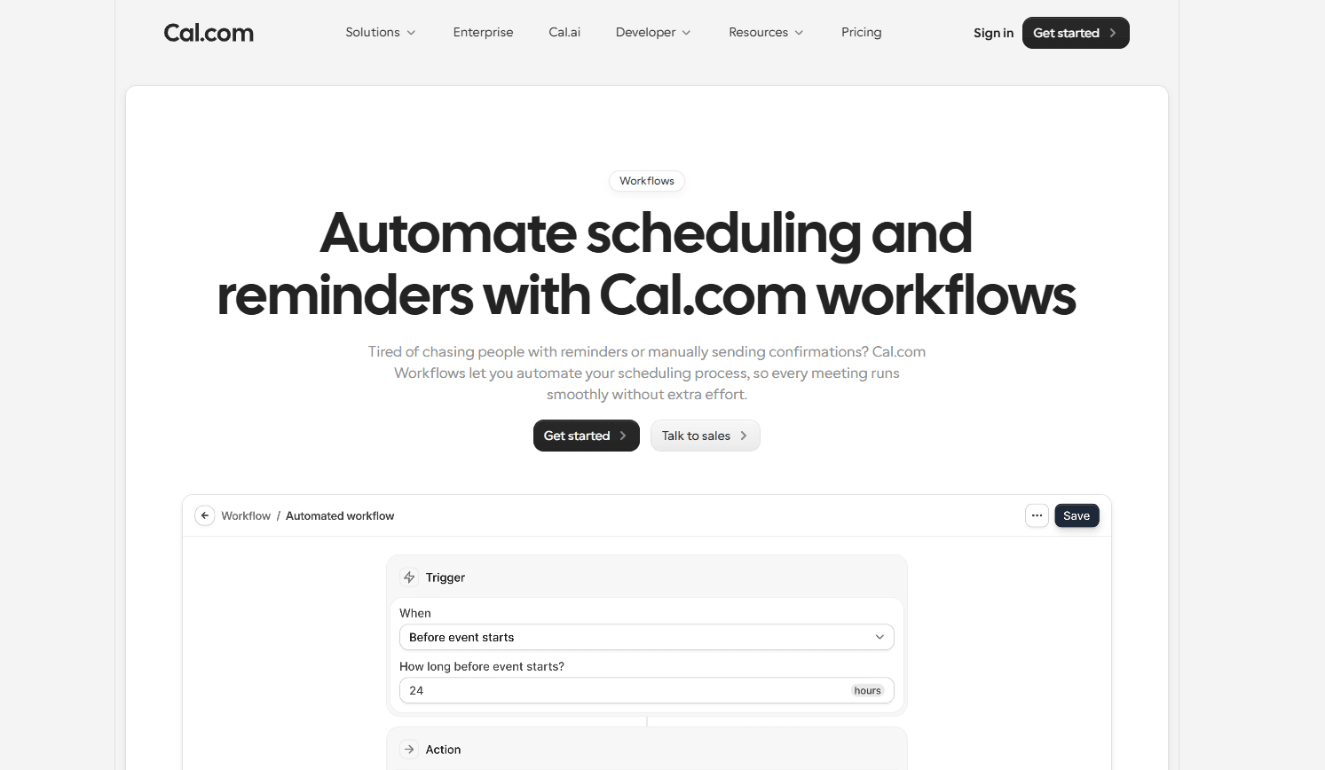 Automate scheduling and reminders with Cal.com workflows