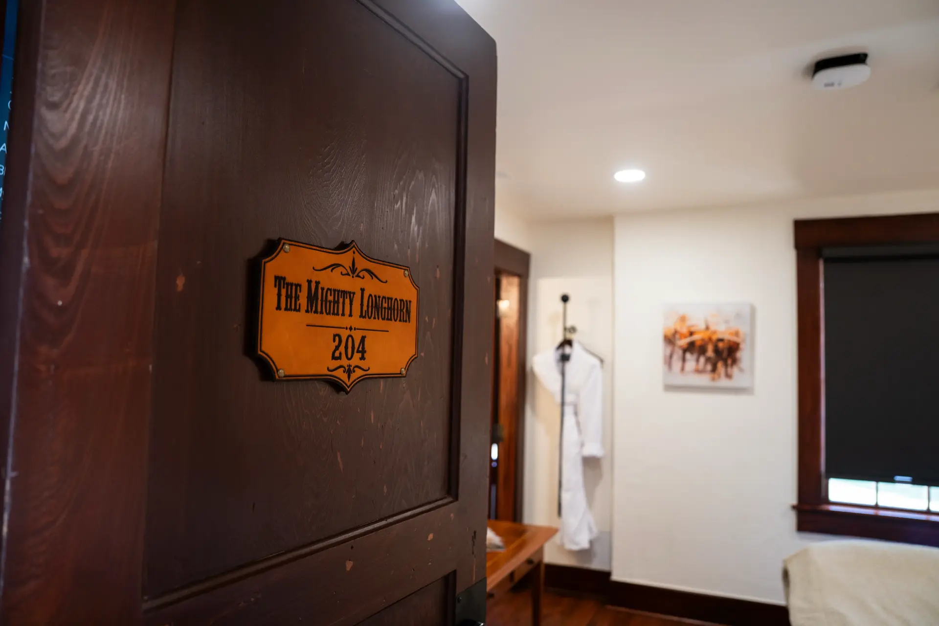 The Mighty Longhorn 204 room door