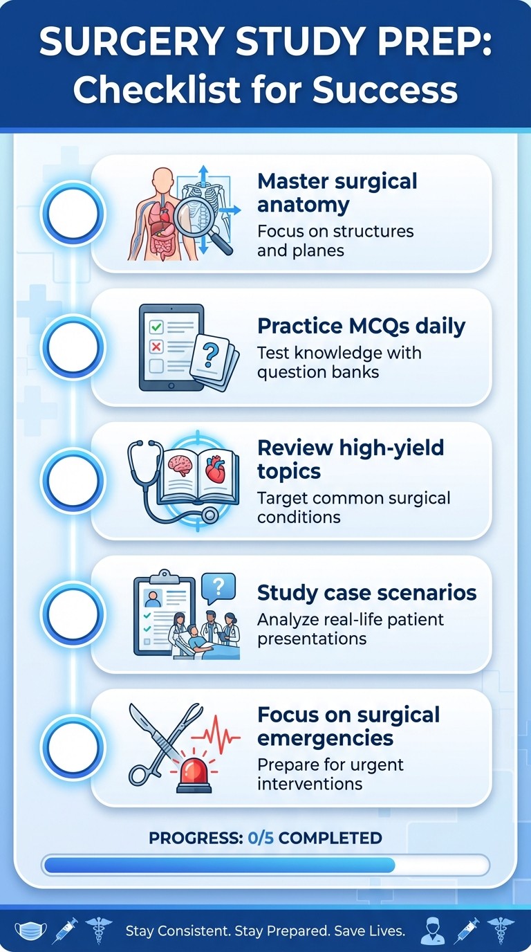 Surgery Study Checklist for NEET PG 2026 Preparation