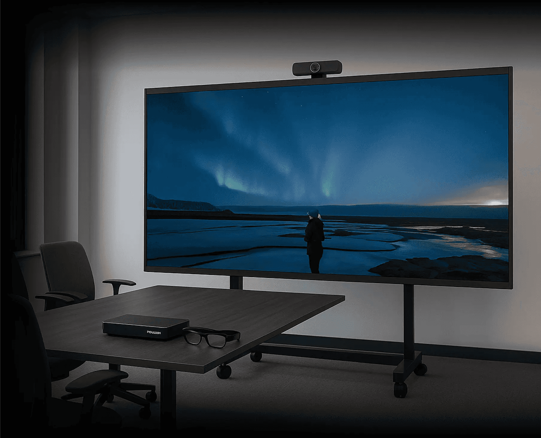 Everglow Allura LED display delivering high-resolution visuals in a conference room